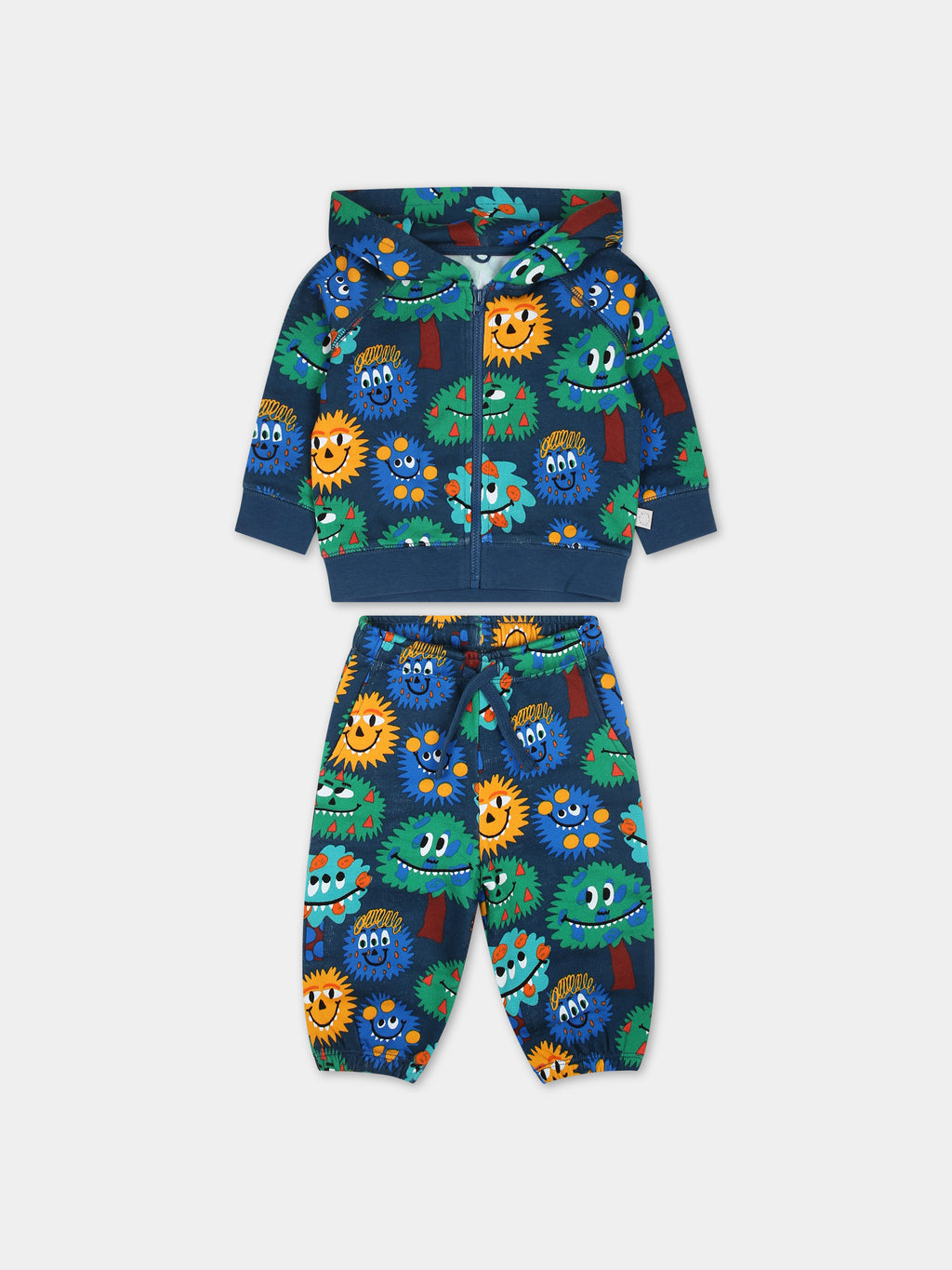 Multicolor set for baby boy with all-over print